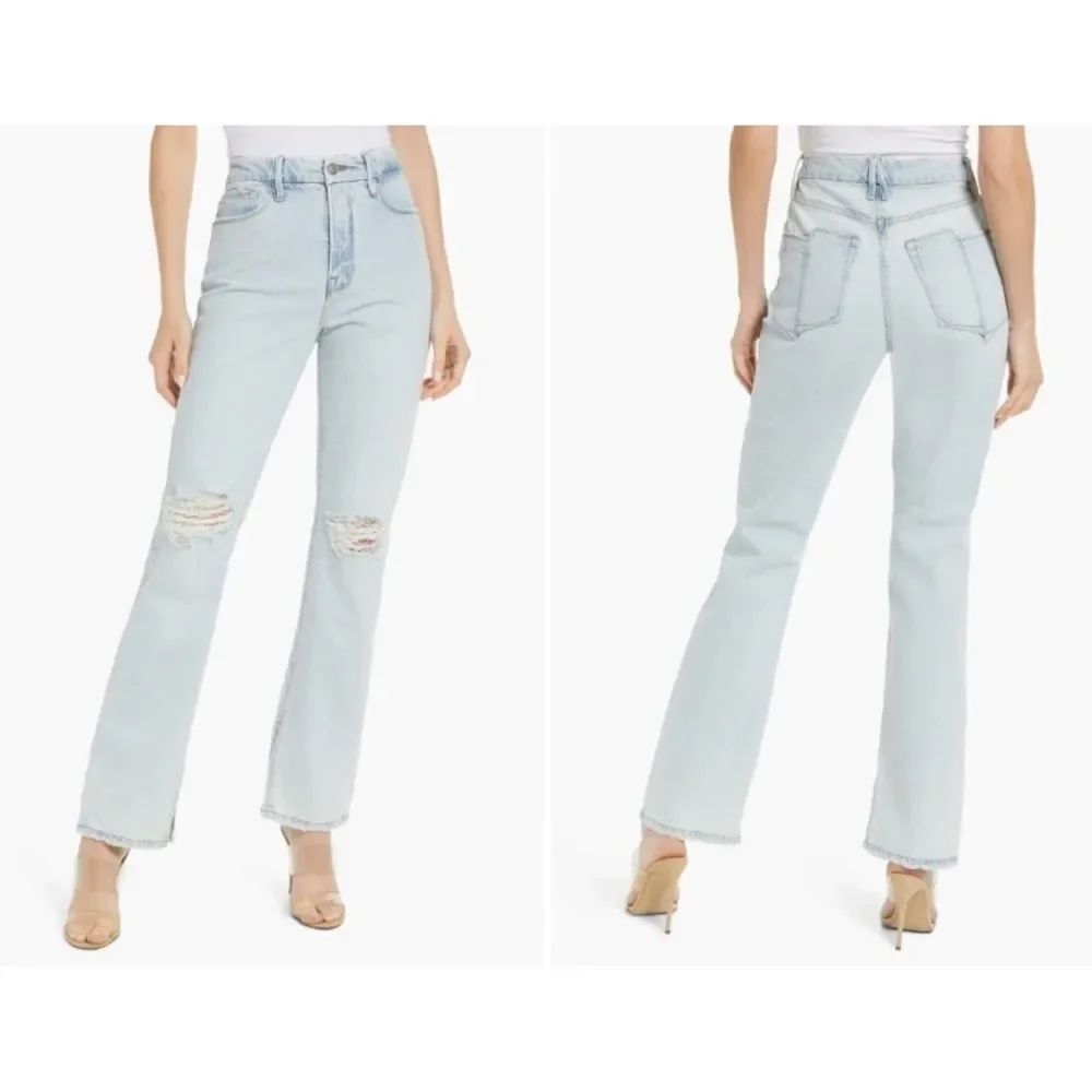 Good American Good Boyfriend Distressed Jeans Denim Women Blue Size 16